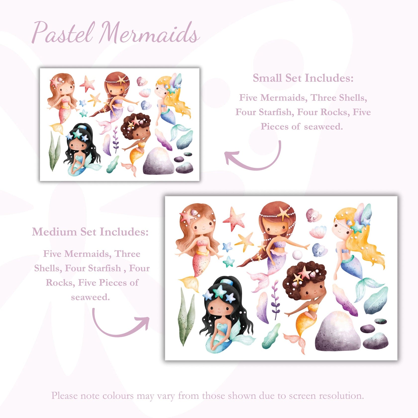 Little Wall Wonders Pastel Mermaids
