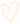 A minimalist white heart outline icon with a soft pink border on a solid white background.