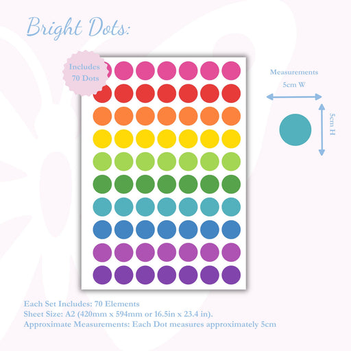 Little Wall Wonders Bright Polka Dot sheet with measurements