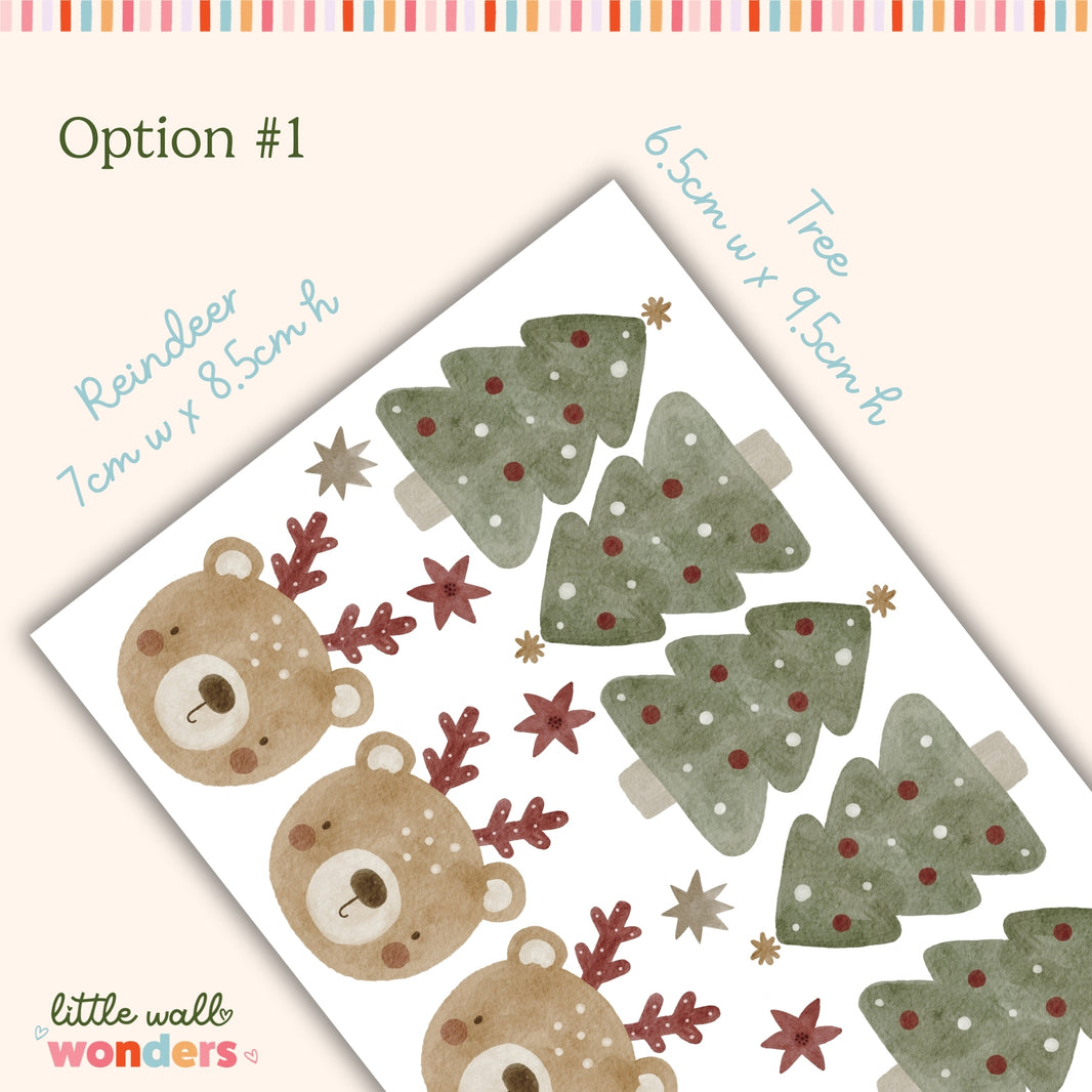 image Little Wall Wonders Christmas Tree & Reindeer Christmas Decal Stickers