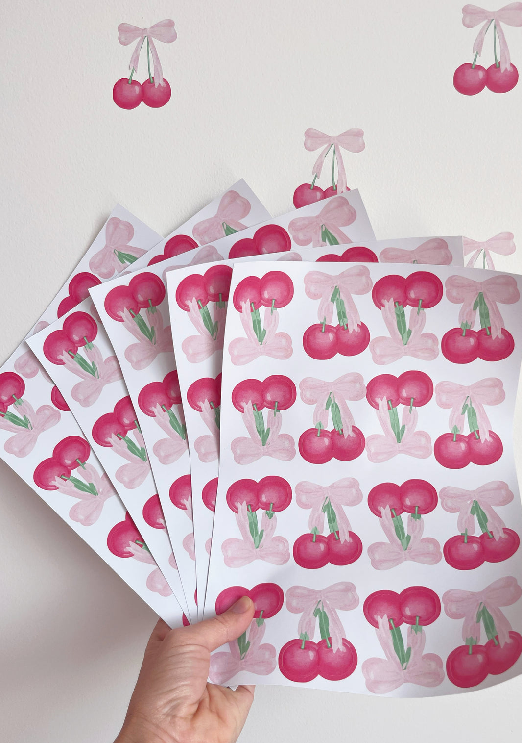 image Little Wall Wonders Pink Cherries and Bow
