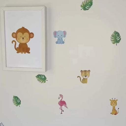 Junior Jungle and Jungle leaves, placed on wall with monkey poster